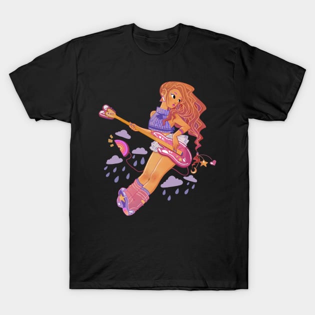 Cute Design „Base Guitar Girl“ | Kawaii Handmade Design | By Atelier Serakara T-Shirt by Atelier Serakara